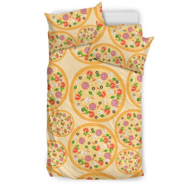 Juego de cama con estampado de pizza