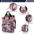 thumbnail image 2 of Iauyy Diaper Bag Backpack, 15L Large Capacity Diaper Bag Tote, Nylon Fabric for Outdoor Travel Shopping, Pink-floral Elephant, 2 of 7