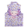 thumbnail image 5 of Garronmavis Axolotl Girls Sleeveless Vests Size 9-10 Wind Proof Daisy Girls Outerwear Vest Sleevless Versatile Fall Winter Warm Outerwear With Pockets Soft Fall Outfits Fashion Clothing, 5 of 7