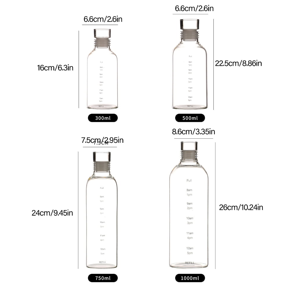 High Quality Glass Cup With Time Scale Glass Bottle For Easy Water Monitoring