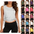 thumbnail image 1 of BiZtdJrK Débardeurs Tendance pour Femmes, Sans Manches, Col Rond, Légers, Amples, pour Gym, Sport, Rouge, Taille Unique, 1 of 9