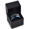 thumbnail image 3 of P. Manoukian Tungsten Wedding Band Ring 8mm for Men Women Blue Black Beveled Edge Brushed Lifetime Guarantee Size 6, 3 of 4