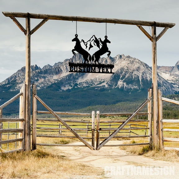 Craftnamesign Custom Metal Horse Farm Sign, Metal Farm Sign Outdoor, Horse Farm Metal Sign