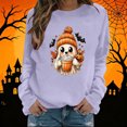 thumbnail image 2 of Aboser Womens Halloween Graphic Pullover Sweatshirt Cute Pumpkin Shirts Chic Clothes Soft Long Sleeve Crewneck Sweatshirts, 2 of 6