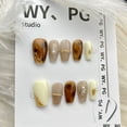 thumbnail image 4 of press on nails Purely hand-made wear-on nails Maillard short ladder nail pieces advanced stall nail stickers finished products, 4 of 9