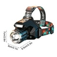 thumbnail image 3 of LED Rechargeable Headlamp, 150000LM Head Lamp Super Bright with 9 Modes & IPX6 Waterproof Zoomable Head Lights for Forehead, 90掳 Adjustable Headlamps for Camping Hiking Hunting Fishing Car Repair, 3 of 8