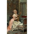 thumbnail image 2 of Raimundo de Madrazo y Garreta 12x18 Gold Ornate Wood Frame and Double Matted Museum Art Print Titled - Woman with a Guitar (C. 1870), 2 of 4