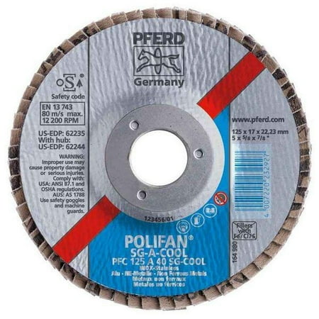 

Pferd Pferd 62371 7\ X 7/8\ Polifan® Flap Disc - Flat Sg Aluminum Oxide Cool 80grit (10 In A Box)