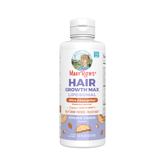 MaryRuth's Hair Growth Max Liposomal, Ultra Absorption, Contains Lustriva, 7.6 fl oz, Almond Cookie