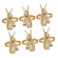 thumbnail image 4 of OULII 6Ud Sujetadores De Servilletas Con De Dorado En Aleación Para Fiesta, 4 of 6