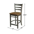 thumbnail image 4 of International Concepts Wood Emily Ladder Back Counter Height Stool - 24" Seat Height - Hickory/Washed Coal, 4 of 11