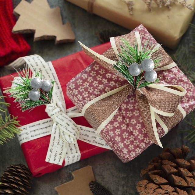 Oefntac Savings Christmas Decoration Mini Christmas Tree Accessories Gift Box Decoration Simulation Flowers Christmas Decoration Accessories Snow Powder Snowflakes Pines Needles