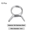 thumbnail image 3 of Unique Bargains Double Wire Spring Hose Clamp, 304 Stainless Steel 10mm Fuel Line Silicone Tube Spring Clips, 10 Pack, 3 of 5