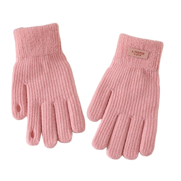 Gloves for Women Men Gloves Winter Padded Outdoor Cycling Car Cold Non Slip Screen Driving To Keep Warm Pink One Size