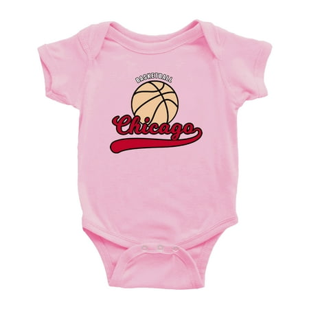 

Cute Chicago Baby Outfits Basketball Fan Sports Baby Clothes (Pink 6-12 Monthes)