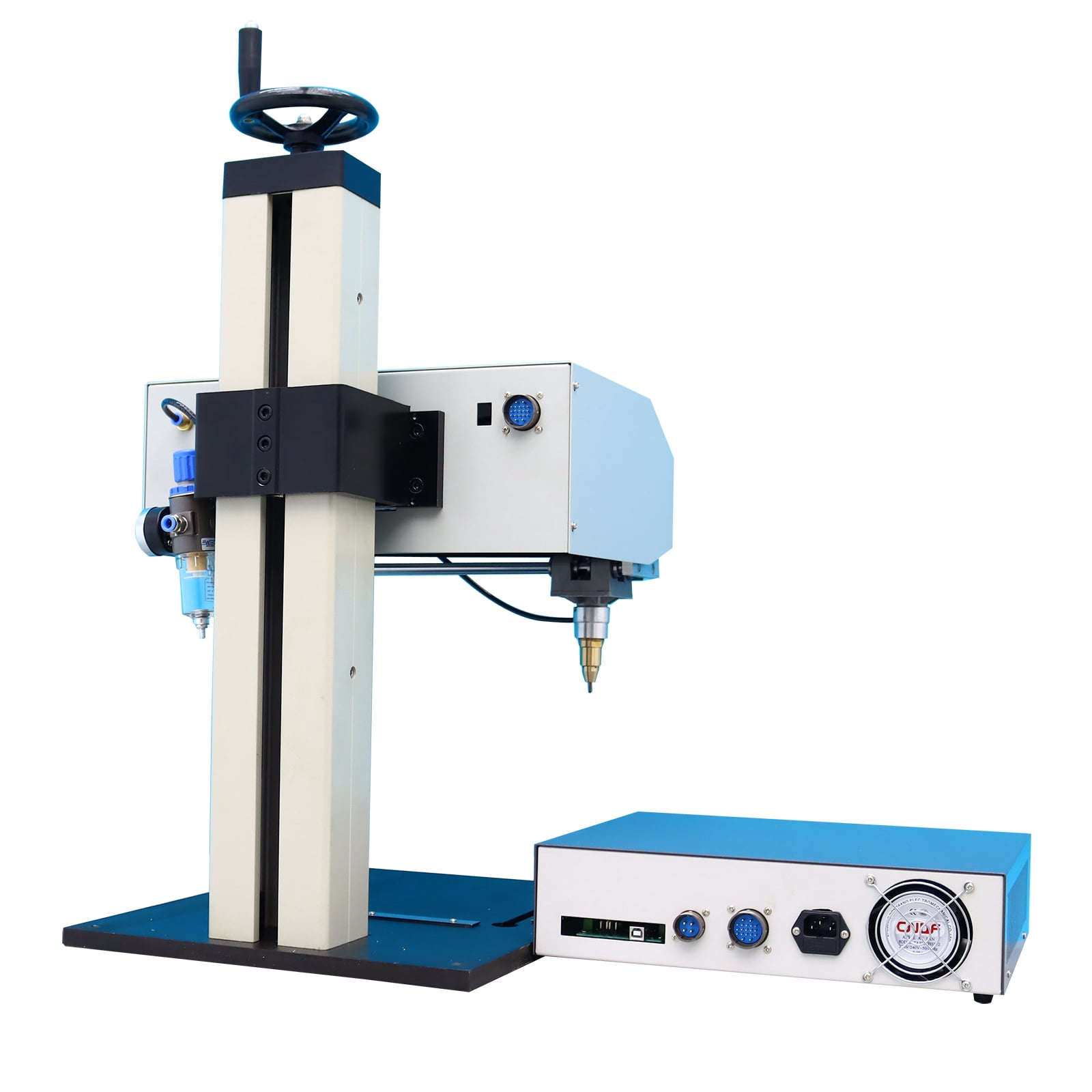 EQCOTWEA Pneumatic Marking Machine Pneumatic Dot Peen Engraver Machine with 12 x 8 Inch Marking Size for Metal Parts Stainless Steel Signs 110V