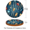 thumbnail image 3 of Christmas 6PCS Round Microfiber Leather Coasters 11x11 cm/4.3x4.3 in - Set of 6 Drink Coasters for Home and Office - Heat Coaster Set for Cups and Mugs, 3 of 6