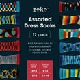 thumbnail image 3 of ZEKE Men's Pattern Dress Funky Fun Colorful Crew Socks 12 Assorted Patterns Variation H, 12-16, 3 of 8