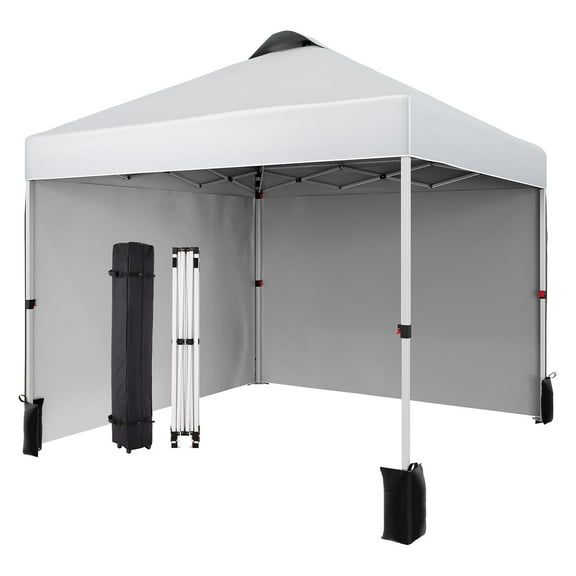 Telyswee 10'x10' Outdoor Canopy, Pop Up Portable Instant Canopy Tent with 2 Sidewall, Outdoor Sun Shade Shelter for Party, Camping, Commercial Events