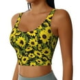 thumbnail image 2 of Balery Sunflowers In Vintage Sujetadores deportivos con espalda cruzada para mujer, acolchados, sin costuras, de alto impacto, ideales para yoga, gimnasio, entrenamiento y fitness.-, 2 of 8