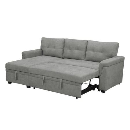 Naomi Home Laura Reversible Sleeper Sectional Sofa Storage Chaise-Color ...