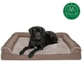 thumbnail image 4 of FurHaven Pet Products Luxe Fur & Performance Linen Cooling Gel Top Sofa Pet Bed for Dogs & Cats - Woodsmoke, Jumbo Plus, 4 of 13