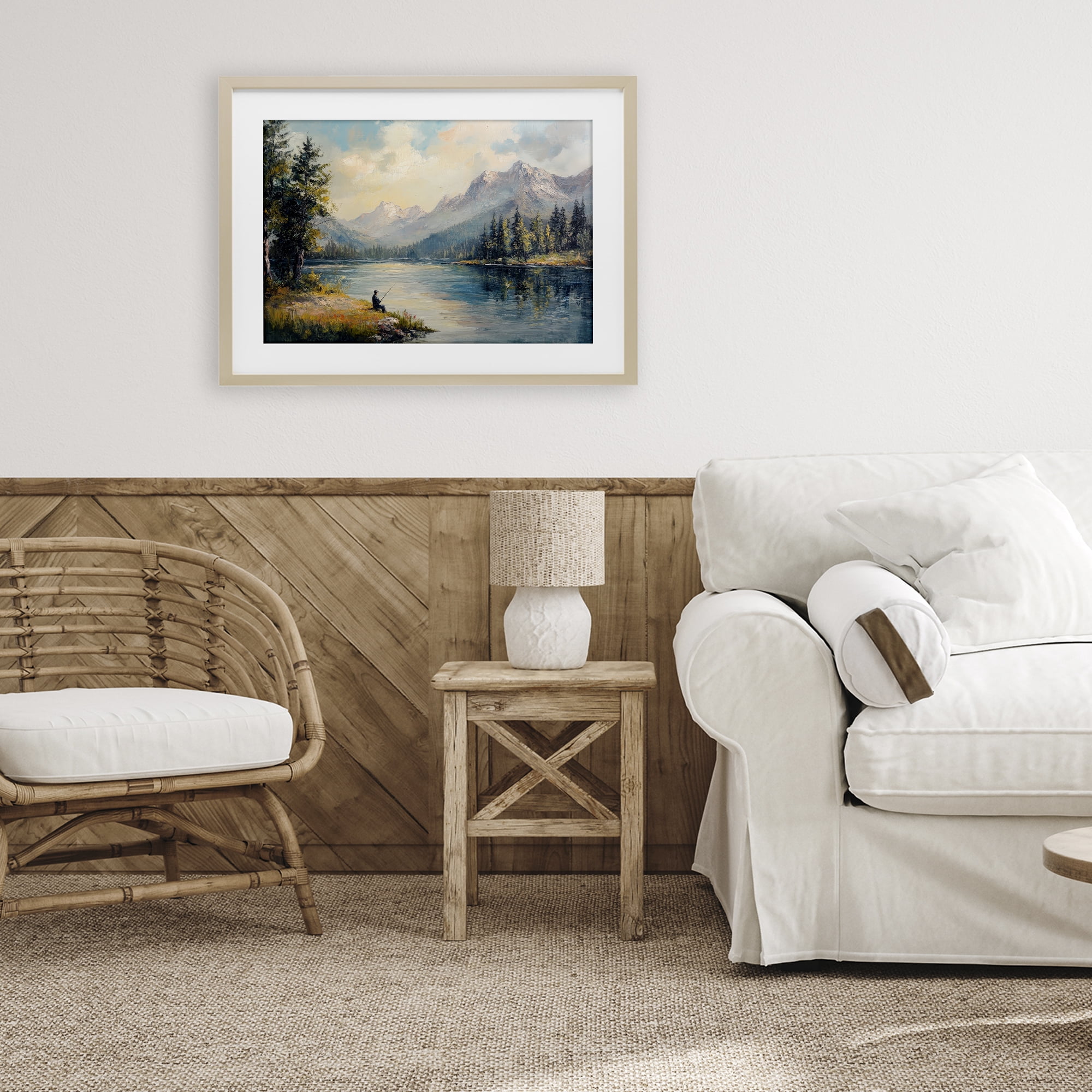 Stupell Industries Secret Fishing Spot Birch Framed Print Under Glass, design by Petal Prints Design