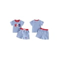 thumbnail image 2 of Cenuakty Toddler Little Baby Boys Patriotic Outfits  6M 12M 18M 24M 2T 3T 4T Ice Cream Embroidery Striped Short Sleeves T-Shirt and Shorts Set for 2 Piece Clothes, 2 of 9