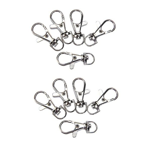 2x 5Pcs/set Plated Lobster Clasps Jewellery Findings Assorted Metal Hook Lobster Clasps Lanyard Keychain Keyring for General DIY Jewelry Making