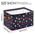 thumbnail image 4 of Yayeee 2 Pack Canvas Storage Basket with Handles for Shelves Fabric Bins Closet Organizer, Red Starry Pattern, 4 of 8
