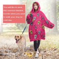 thumbnail image 4 of Wearable Oversized Blanket,Pink Skull Snowflake Pattern Wearable Blanket Hoodie for Adults,Cozy Hooded Blankets with Super Pockets,Super Warm Fuzzy Pullover for Women & Men, 4 of 6