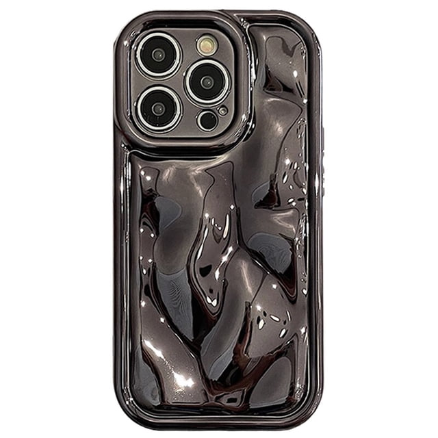 Funda chapada con textura de meteorito láser brillante para iPhone 14 13 12 11 Pro Max XS XR X 7 8 6S 14 Plus, cubierta antigolpes de Color liso Fivean unisex