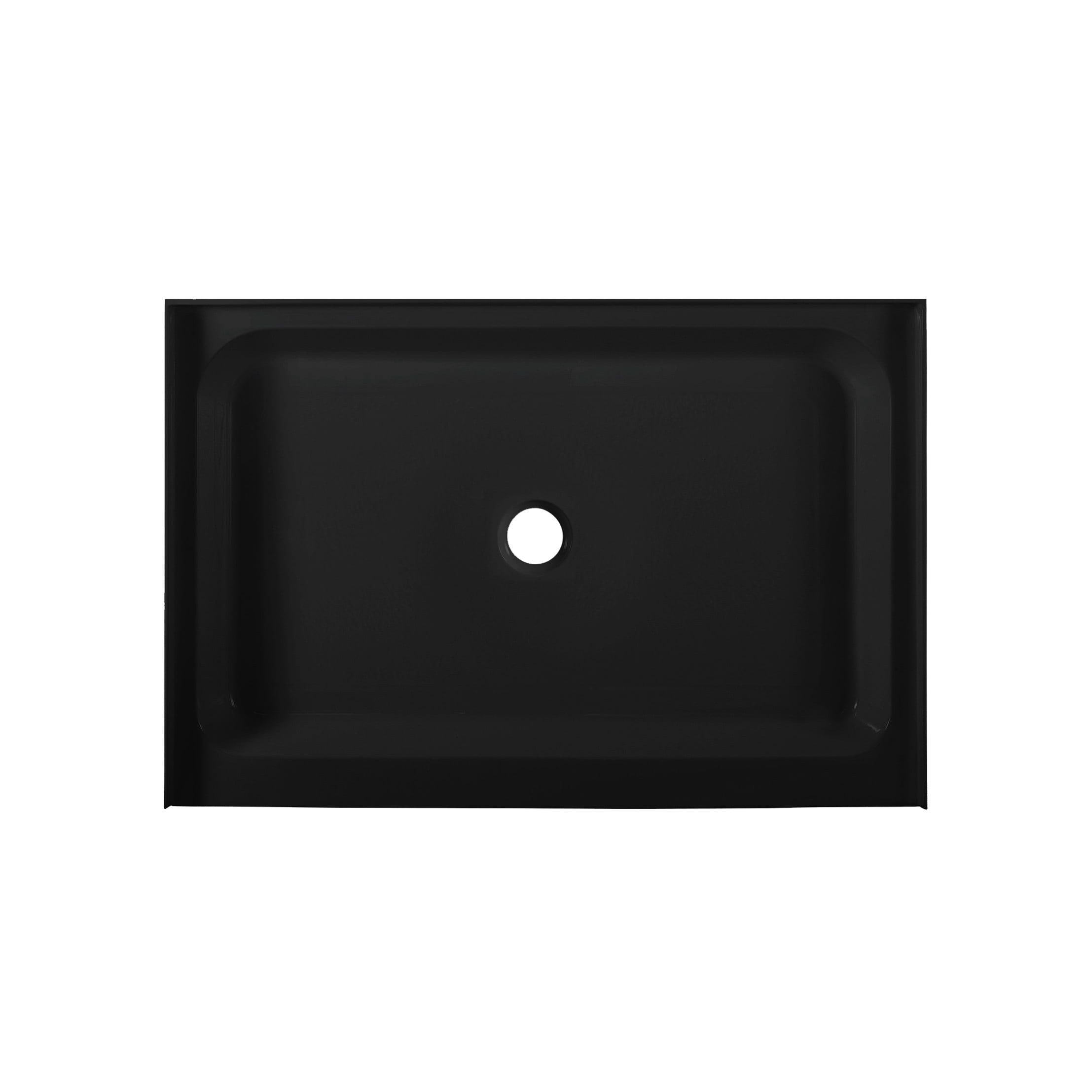 Voltaire 48" x 32" Acrylic Black, Single-Threshold, Center Drain, Shower Base