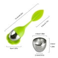 thumbnail image 5 of DUNCHATY 1-Pack Premium Silicone Tea Infusers Set – Fine Mesh Strainers with Stainless Steel Filter Balls, Tea Steeper For Loose Tea, Drip Trays & Flower Designs for Loose Leaf/Herbal Tea, Green, 5 of 6