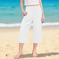 thumbnail image 5 of Lovzfmll Girl's Summer Straight Leg Pants, Solid Color Casual Trousers with Pockets, Versatile Capri Length Wear for Kids 4-5 Years, 5 of 9