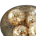 thumbnail image 5 of DecMode Gold 4" Handmade Mirrored Mosaic Glass Orbs & Vase Filler (4 Count), 5 of 12