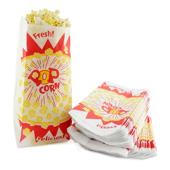 Snappy Popcorn Bags Individual Servings - Burst Design, 1 oz, Popcorn Bags Bulk 1000 Ct, Perfect for Movie Night & Outdoor Movie Night Supplies, Small Popcorn Containers for Concessions