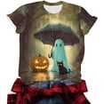 thumbnail image 4 of Junur Women's Midsummer Witches Gather T-Shirt Halloween Witch Party Shirts Short Sleeve Crew Neck Flowers Moon Graphic Tees S-5XL, 4 of 6