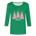 thumbnail image 4 of LEKWK Ugly Christmas Tshirt Women Xmas Tree Crew Neck 3/4 Sleeve Tops Christmas for Women Clothing Winter V Neck Christmas T Shirts for Women, 4 of 5