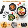 thumbnail image 2 of 48pcs Vajilla Juego Cocina Paja Trigo Plato Tazas Kit Modelo Negro, 2 of 4