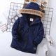 thumbnail image 3 of Gibobby Chamarra de forro polar para niños y niñasNiños Niñas Manga Larga Invierno Cálido Outwear Patchwork Color Chaqueta Abrigo Al Libre(Marina, 8-9 Años), 3 of 4