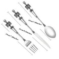 thumbnail image 2 of SENIURIS Skeleton Silverware Set, Personality Skull Stainless Steel Unique Design Spoon Fork for Halloween Easter and Christmas. (Skeleton with Knife), 2 of 6