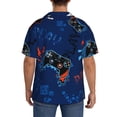 thumbnail image 7 of PAYOHTO Graffit Blue Joystick Sign Game Mens Hawaiian Casual Short-sleeved Shirt Tropical Summer Beach Button Down Shirts, 7 of 7
