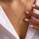 thumbnail image 2 of Collares con colgante de letra inicial de A-Z para mujer, joyería de acero inoxidable, regalos Bff, artículos baratos con envío gratis, 2 of 4