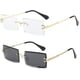 thumbnail image 1 of Gafas de sol rectangulares sin montura para mujeres y hombres, gafas ultralivianas con montura de metal, gafas cuadradas de moda con protección UV400, unisex, 1 of 4