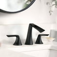 thumbnail image 1 of Proox Three-Holes Double handles Widespread Waterfall Bathroom Sink Faucet, 1 of 7