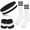 Black/White/Black, variant on 5 Pieces Sweatbands Striped Socks Set Sports Headband Wristbands High Tube Socks 80s Accessories Costumes