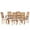 Natural Brown/Light Gray, variant on Noble House Fescue Fabric Upholstered Wood and Cane Expandable 7 Piece Dining Set, Gray
