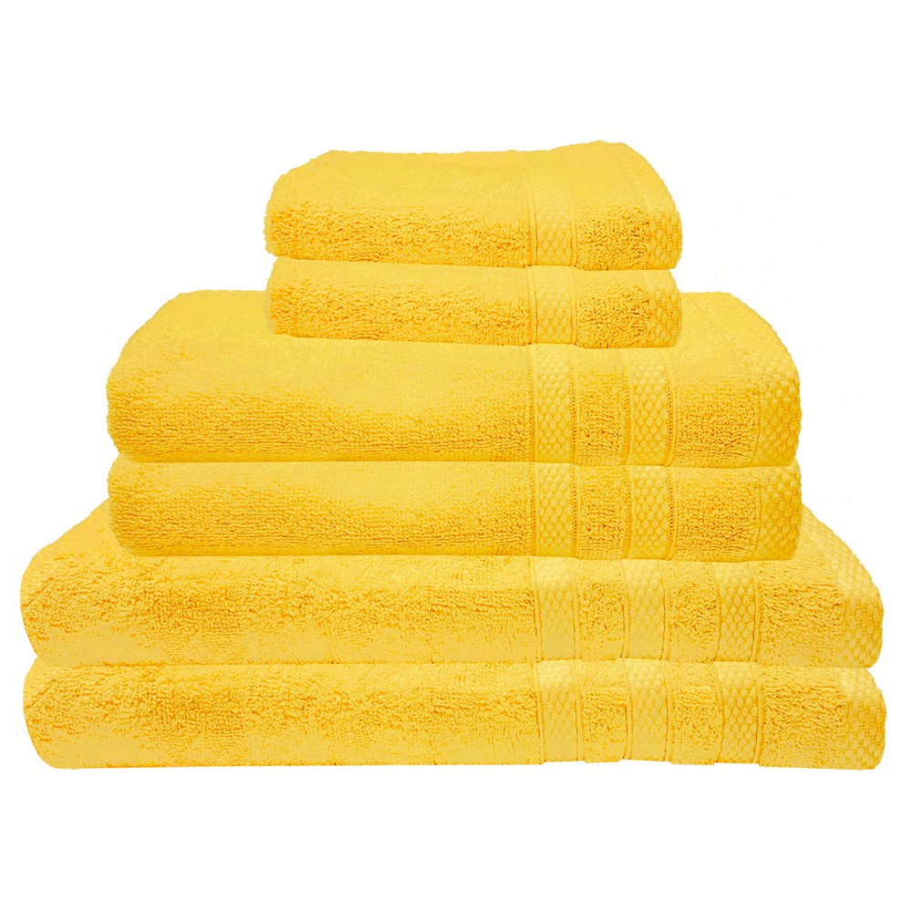 Premius Premium 6Piece Combed Cotton Bath Towel Set, Yellow Walmart