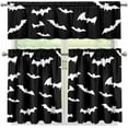 thumbnail image 3 of Halloween Bat Kitchen Curtains and Valances 3 Piece Set,Valance Curtains for Kitchen Windows Halloween Kitchen Curtains Tiers and Valances for Cafe Living Room Window Decoration, 3 of 5